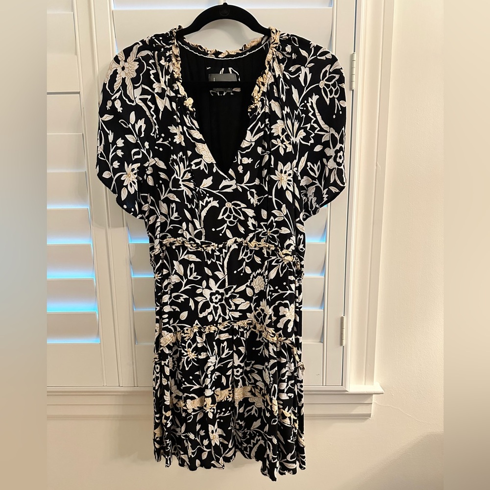 Anthropologie Black and White swing Dress